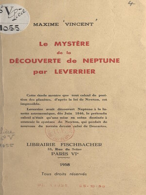 cover image of Le mystère de la découverte de Neptune par Leverrier